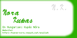 nora kupas business card