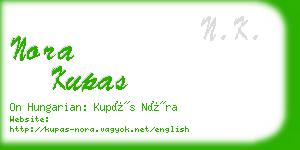 nora kupas business card